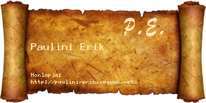 Paulini Erik névjegykártya