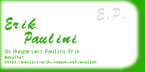 erik paulini business card